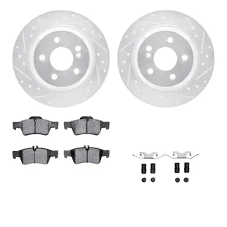 R1 Concepts WGYH1-63098 eLINE Rotor - Drilled & Slotted - Silver W/ Semi-Met Pads